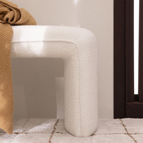 Banc Rembourré En Tissu Bouclette L100cm