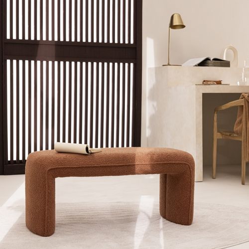 Banc Rembourré En Tissu Bouclette L100cm