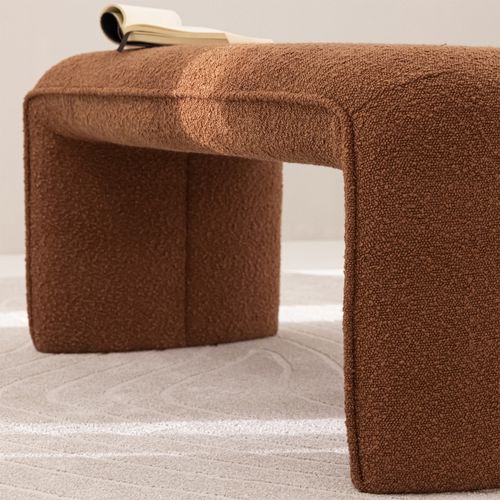 Banc Rembourré En Tissu Bouclette L100cm