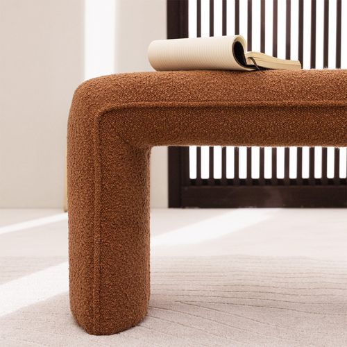 Banc Rembourré En Tissu Bouclette L100cm