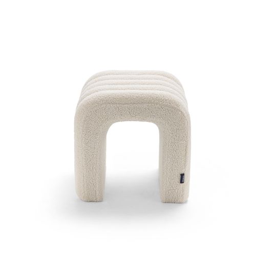 Mui - Tabouret Rembourré En Tissu Bouclette - Blanc