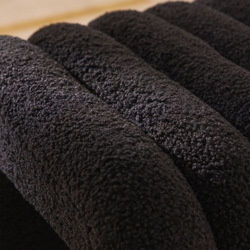 Mui - Tabouret Rembourré En Tissu Bouclette - Noir