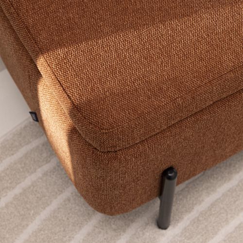 Kos - Banc Coffre En Tissu Et Métal L100cm - Rouille