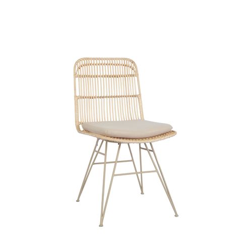 Lot De 2 Chaises Design En Rotin Pieds Beiges