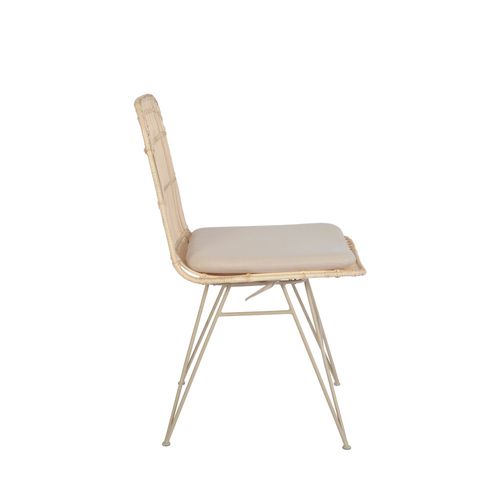 Lot De 2 Chaises Design En Rotin Pieds Beiges