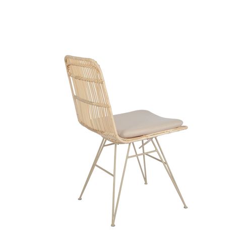 Lot De 2 Chaises Design En Rotin Pieds Beiges