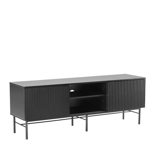 Meuble TV 2 Portes, 2 Niches En Bois Et Métal L150cm