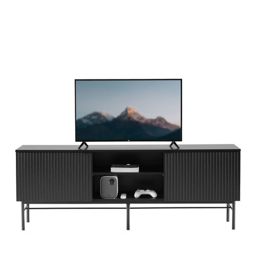 Meuble TV 2 Portes, 2 Niches En Bois Et Métal L150cm