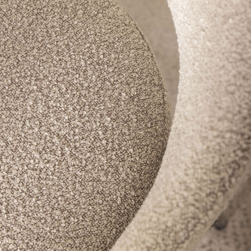 Soren - Lot De 2 Chaises De Bar En Tissu Bouclette Et Métal H65cm - Beige Chiné