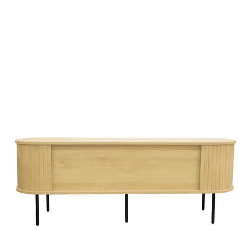 Meuble TV Aux Portes Coulissantes En Bois Et Métal L150cm - Bois Clair