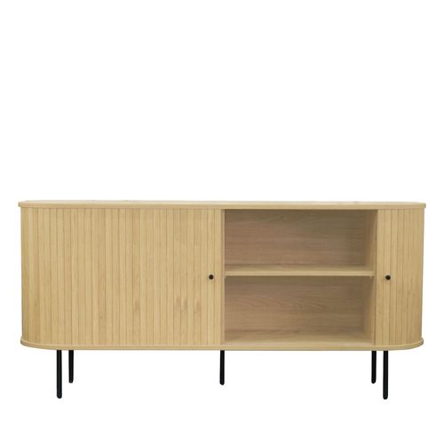 Buffet Aux Portes Coulissantes En Bois Et Métal L160cm