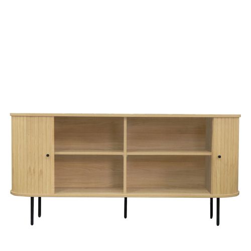 Buffet Aux Portes Coulissantes En Bois Et Métal L160cm