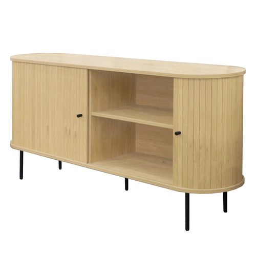 Buffet Aux Portes Coulissantes En Bois Et Métal L160cm