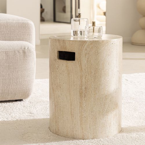 Tabouret Effet Travertin D.35cm