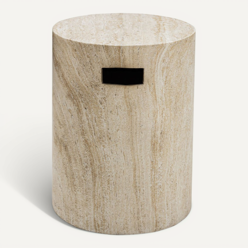 Tabouret Effet Travertin D.35cm