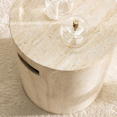 Tabouret Effet Travertin D.35cm
