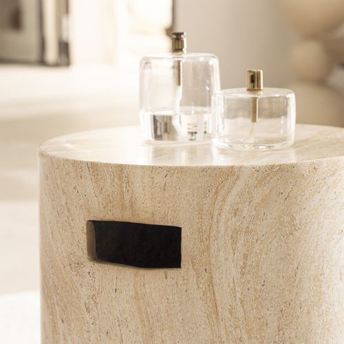 Tabouret Effet Travertin D.35cm