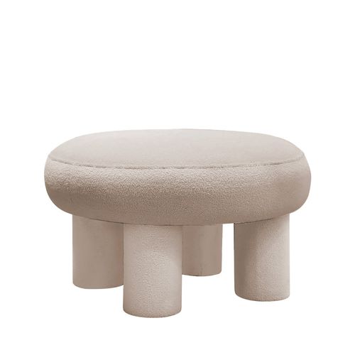 Tabouret Rond XL En Tissu Bouclette D.60cm
