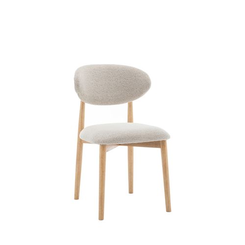 Lot De 2 Chaises En Tissu Bouclette Et Bois