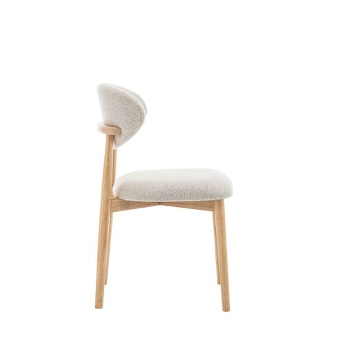 Lot De 2 Chaises En Tissu Bouclette Et Bois
