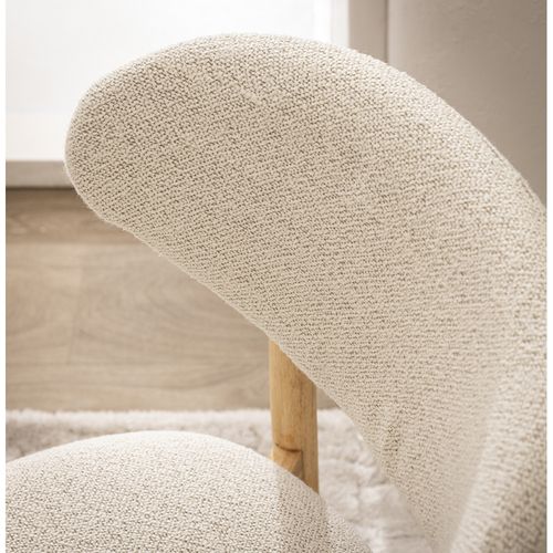 Lot De 2 Chaises En Tissu Bouclette Et Bois