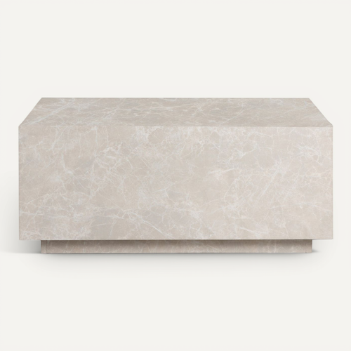 Lipani - Table Basse Effet Marbre 90x50cm - Grège
