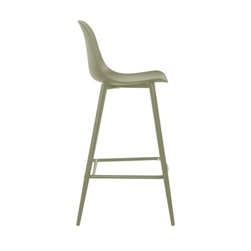 Portland - Lot De 4 Tabourets De Bar Intérieur Et Extérieur En Plastique Et Métal H65cm - Vert