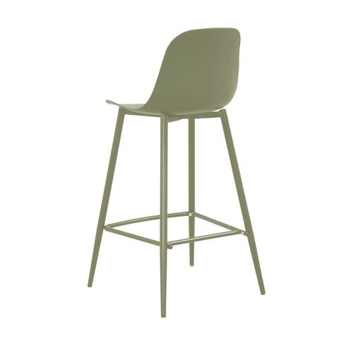 Portland - Lot De 4 Tabourets De Bar Intérieur Et Extérieur En Plastique Et Métal H65cm - Vert