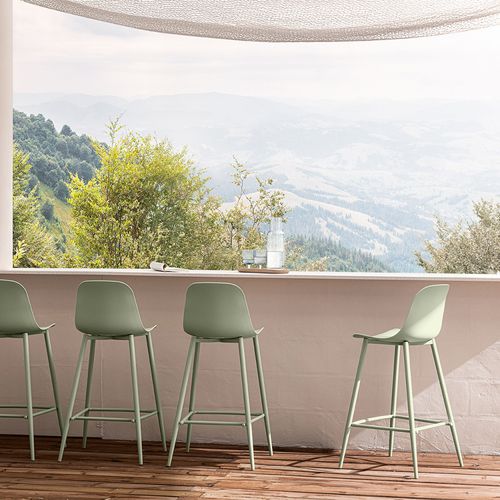 Lot De 4 Tabourets Légers Empilables En Plastique - Siège Compact Et