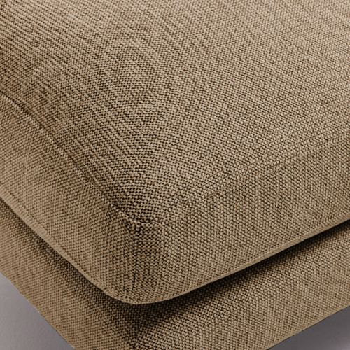 Villabon - Pouf En Tissu Pieds Bois Foncé - Caramel Chiné