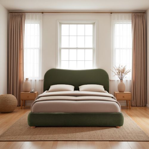Napo - Lit Coffre En Tissu 160x200cm - Vert