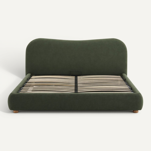 Napo - Lit Coffre En Tissu 160x200cm - Vert