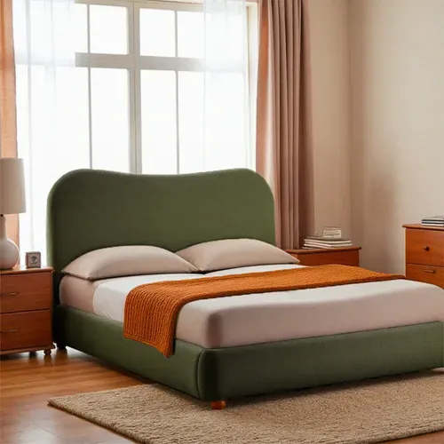 Napo - Lit Coffre En Tissu 160x200cm - Vert