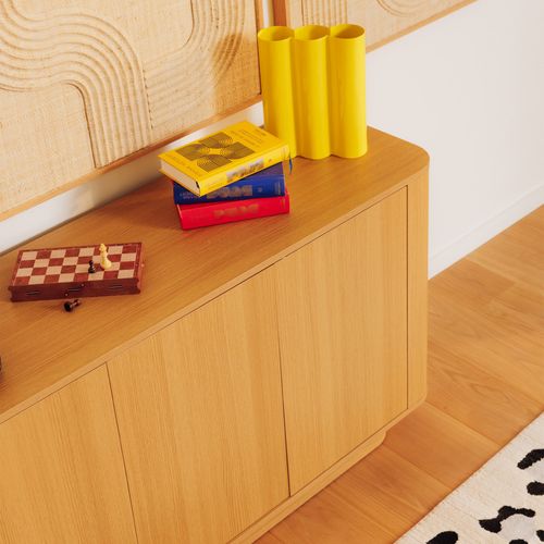 Navan - Buffet 4 Portes En Bois L180cm - Bois Clair