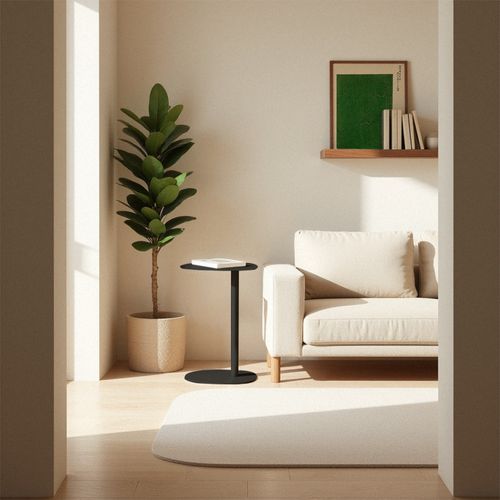 Sidy - Table D'appoint En Métal H66cm - Noir