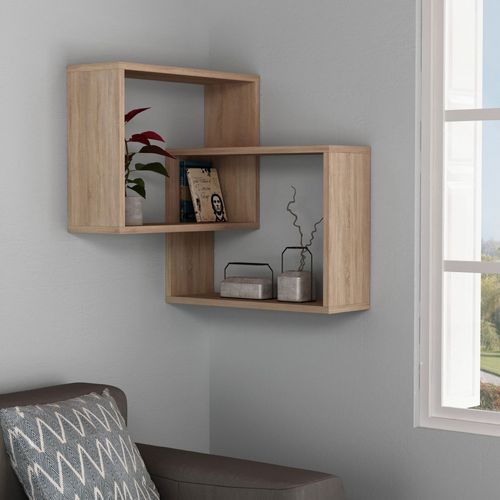 Petite étagère D'angle Murale En Bois Tourné - 3 Niveaux - Style Classique