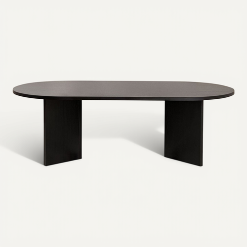Sam - Table Basse Ovale En Bois 119x60cm - Noir