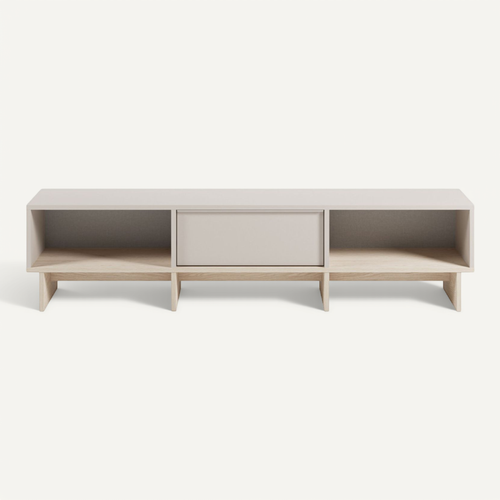 Harriet - Meuble TV 1 Porte En Bois Et Métal L170cm - Beige