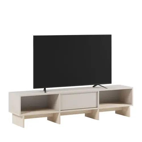 Harriet - Meuble TV 1 Porte En Bois Et Métal L170cm - Beige