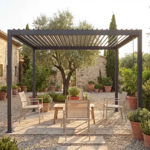 Pergola Bioclimatique En Aluminium 4x3m - Gris Anthracite