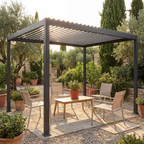 Pergola Bioclimatique En Aluminium 4x3m - Gris Anthracite
