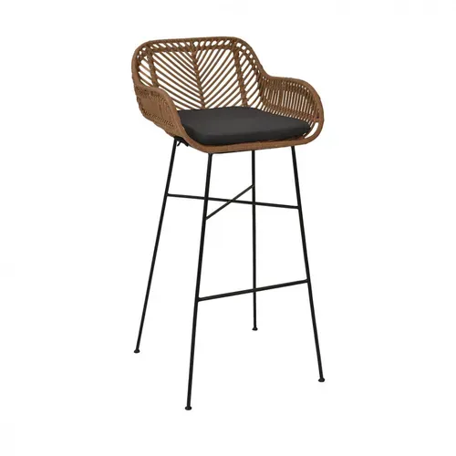 Lot De 2 Tabourets De Bar En Rotin H76cm