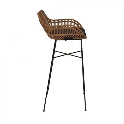 Lot De 2 Tabourets De Bar En Rotin H76cm