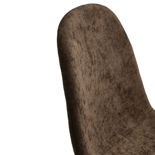 Bella - Lot De 2 Chaises En Tissu Piètement Effet Bois - Marron