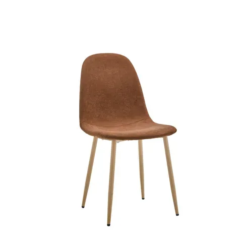 Bella - Lot De 2 Chaises En Tissu Piètement Effet Bois - Rouille