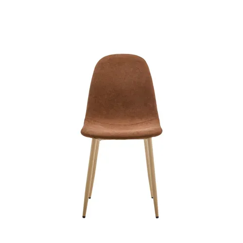 Bella - Lot De 2 Chaises En Tissu Piètement Effet Bois - Rouille