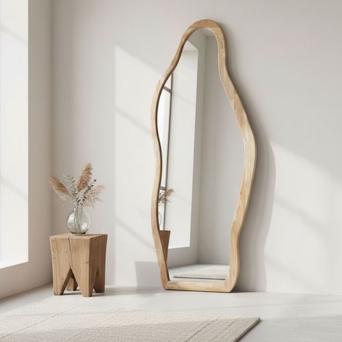 Solea - Miroir Organique En Bois 70x180cm - Bois Clair