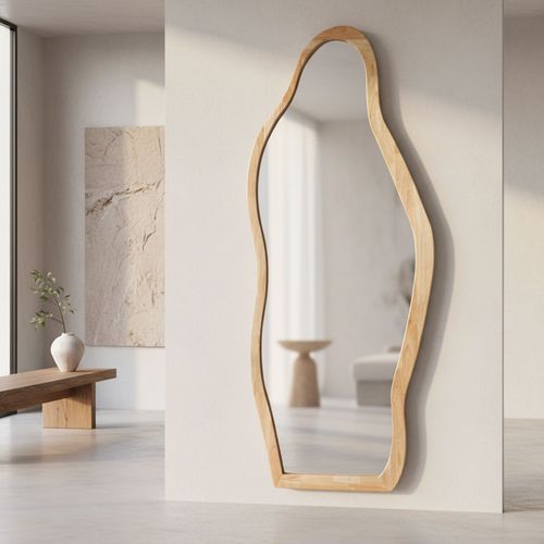 Solea - Miroir Organique En Bois 70x180cm - Bois Clair