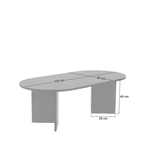 Table Basse Ovale En Bois Et Effet Travertin