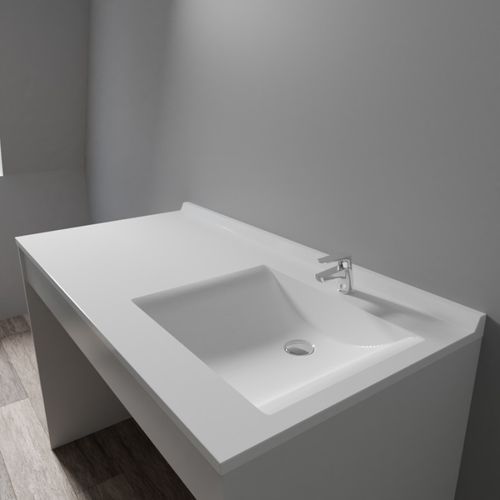 Plan Vasque Resiplan - 124 Cm Avec Vasque Déportée à Droite